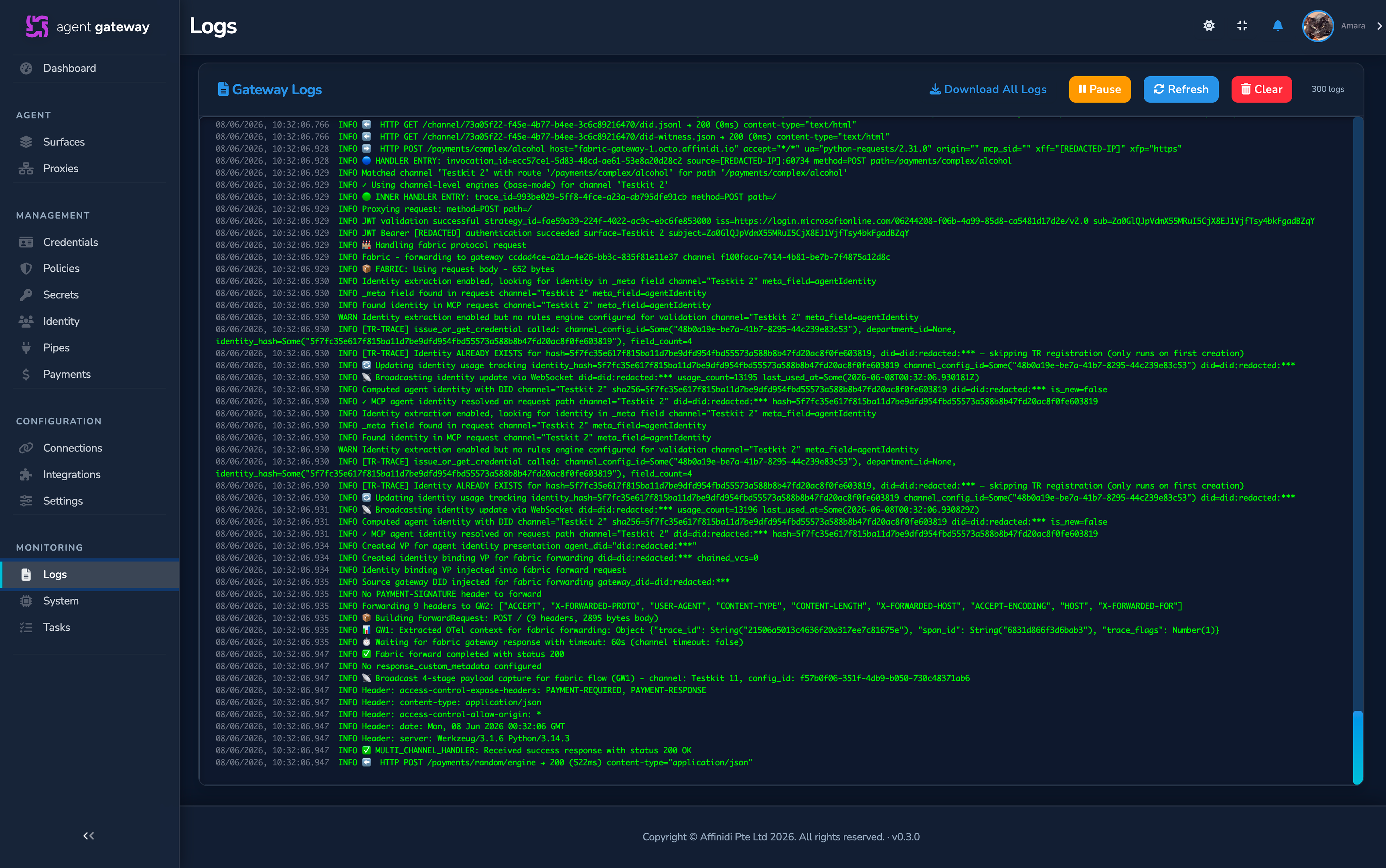 Gain full visibility with real-time logs
